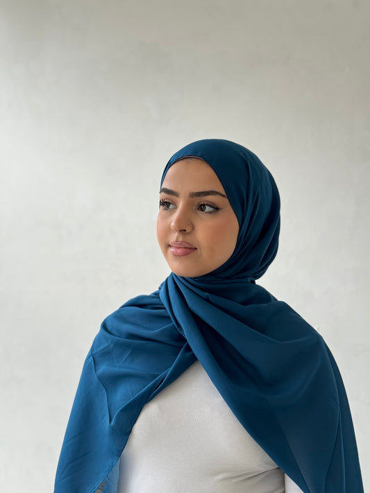 Cobalt Blue Chiffon Hijab