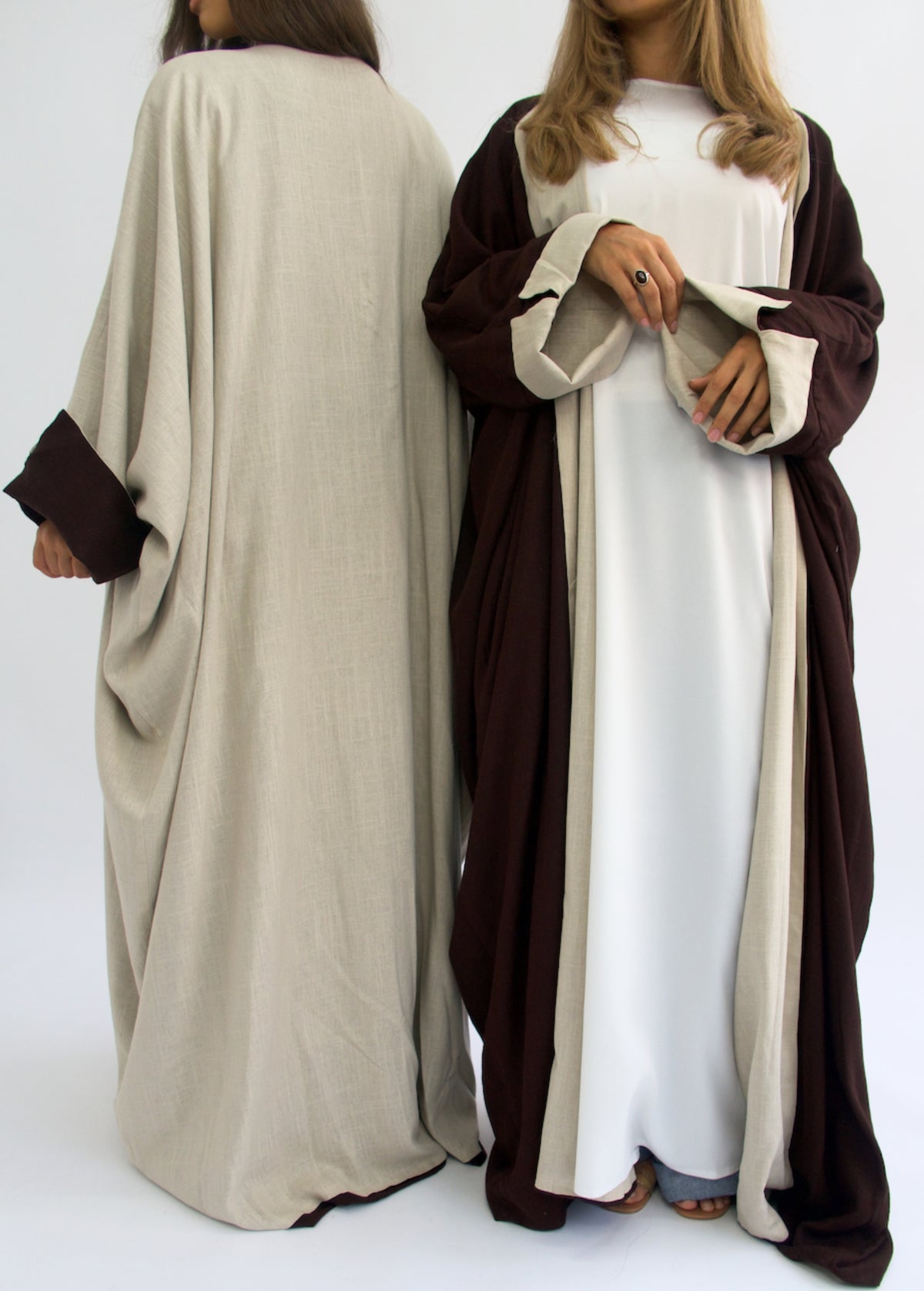 Reversible Linen Brown Abaya