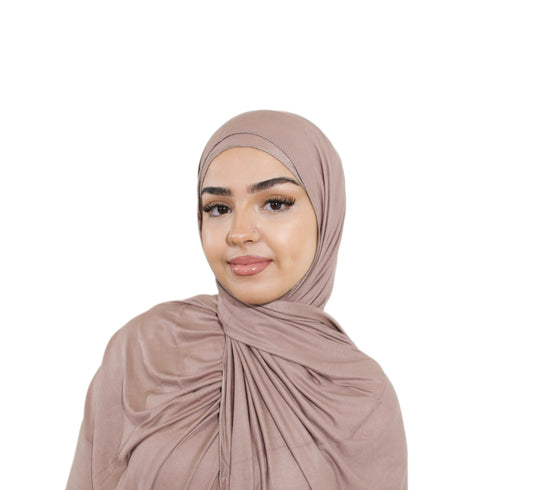 Jersey Hijab in Dark Beige