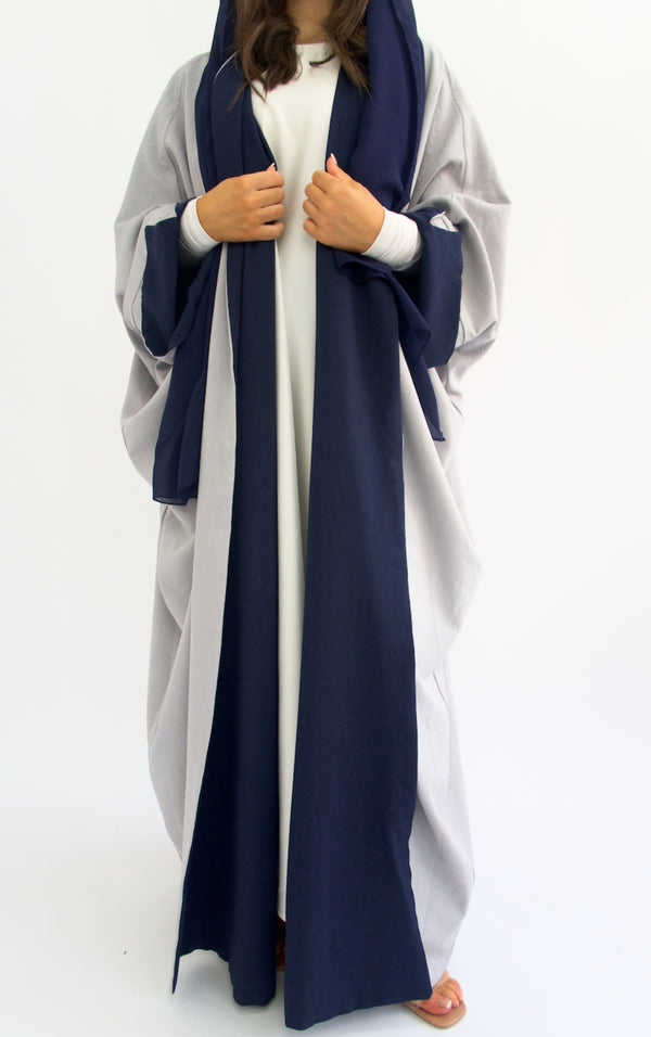 Reversible Linen Navy Abaya