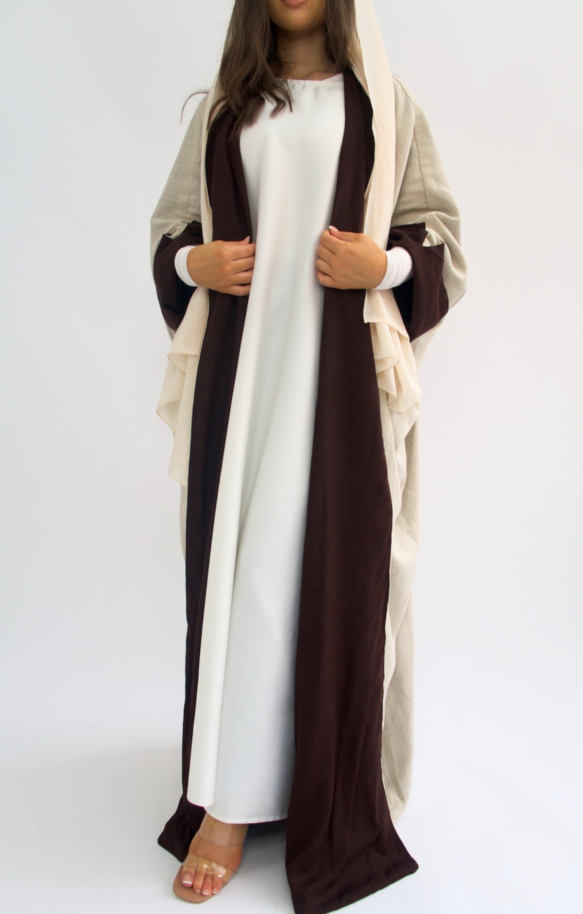 Reversible Linen Brown Abaya