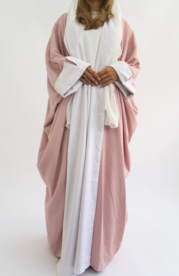 Reversible Linen Pink Abaya