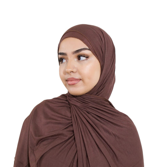 Jersey Hijab in Chesnut Brown