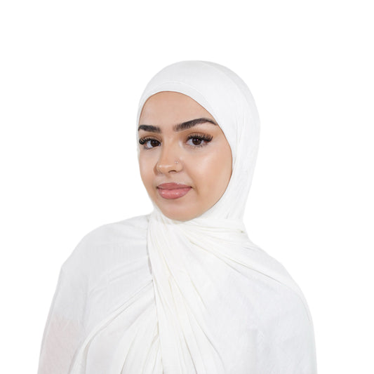 Jersey Hijab in White