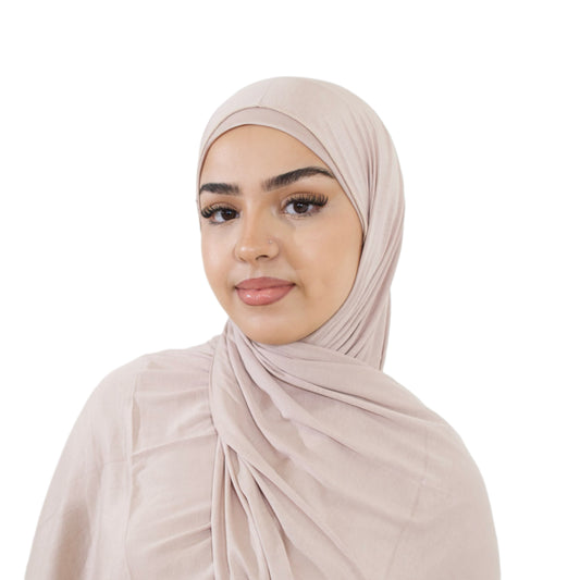 Jersey Hijab in Light Beige