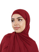 Jersey Hijab in Cherry Red