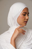 Jersey Hijab in White
