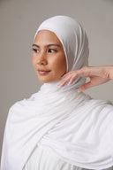 Jersey Hijab in White
