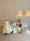 Linen Lace-Up Dress in Lemon