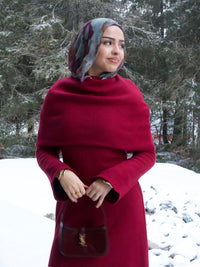 Winter Dress Two Piece Set Maroon