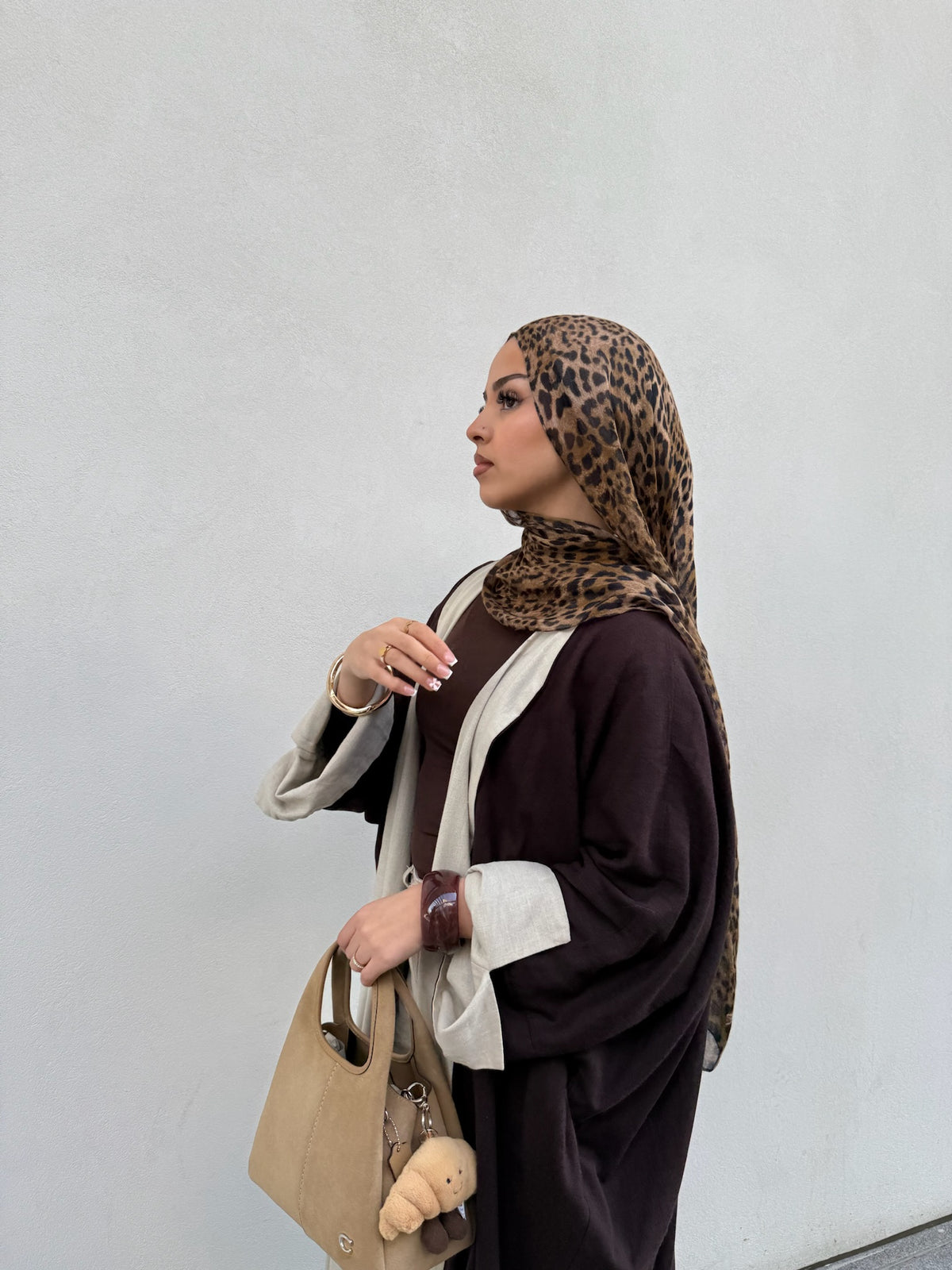 Reversible Linen Brown Abaya