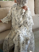 Inked Petal Abaya