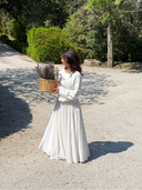 Luna - Ivory Pleated Chiffon Corset Maxi Dress