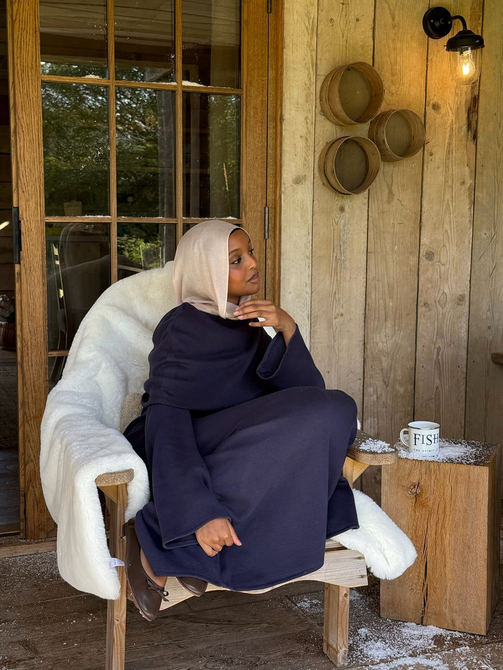 Two-Piece Cape Dress Navy