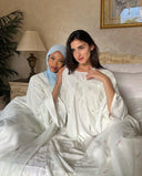 Floral Printed Abaya Set in Pink