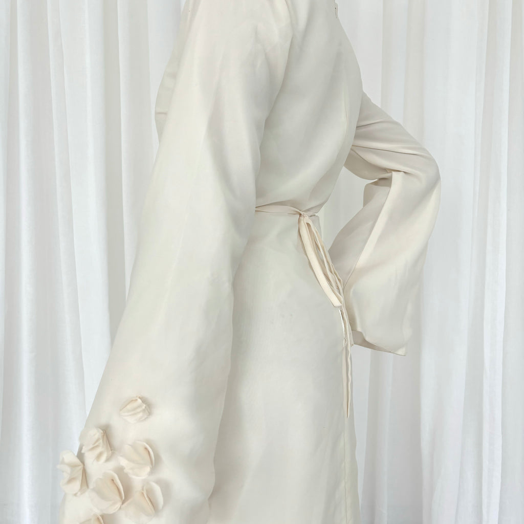Floral Appliqué Dress in Lemon