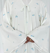 Floral Printed Abaya Set in Blue