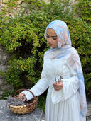 Luna - Ivory Pleated Chiffon Corset Maxi Dress