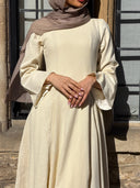 Linen Lace-Up Dress in Lemon