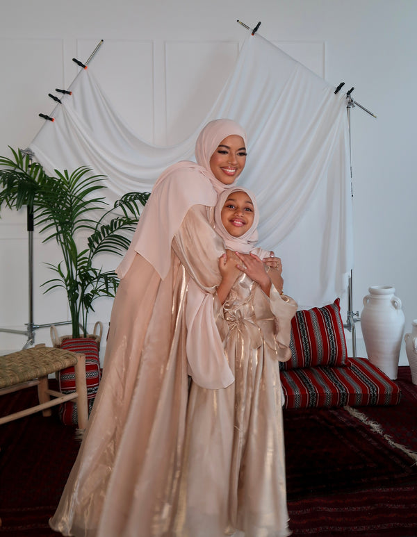 Children's Organza Abaya in Gold