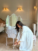 Luna - Ivory Pleated Chiffon Corset Maxi Dress