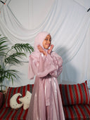 Children's Organza Abaya in Light Pink