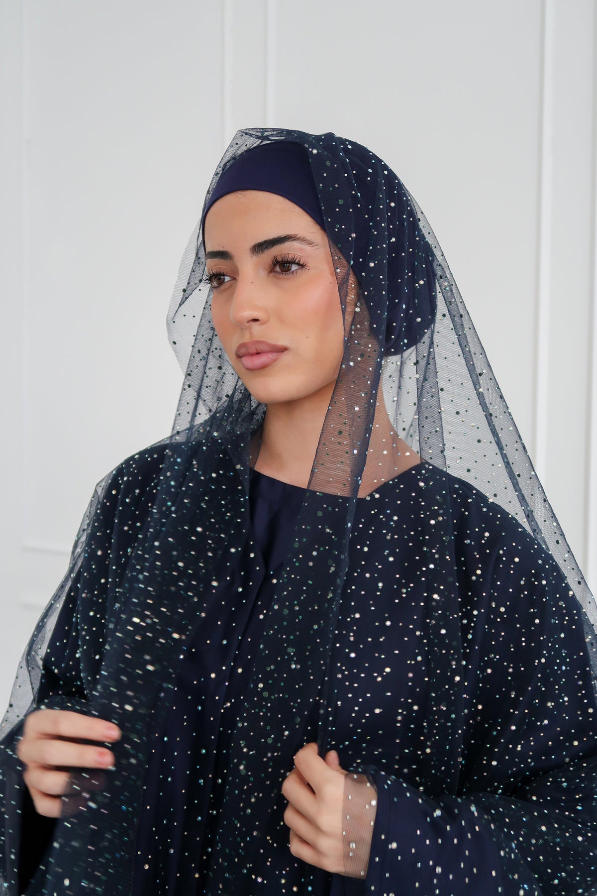 Celestial Star Abaya Set in Navy