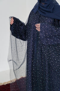 Celestial Star Abaya Set in Navy