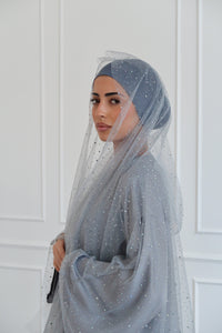 Celestial Star Abaya Set in Grey