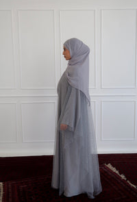 Celestial Star Abaya Set in Grey