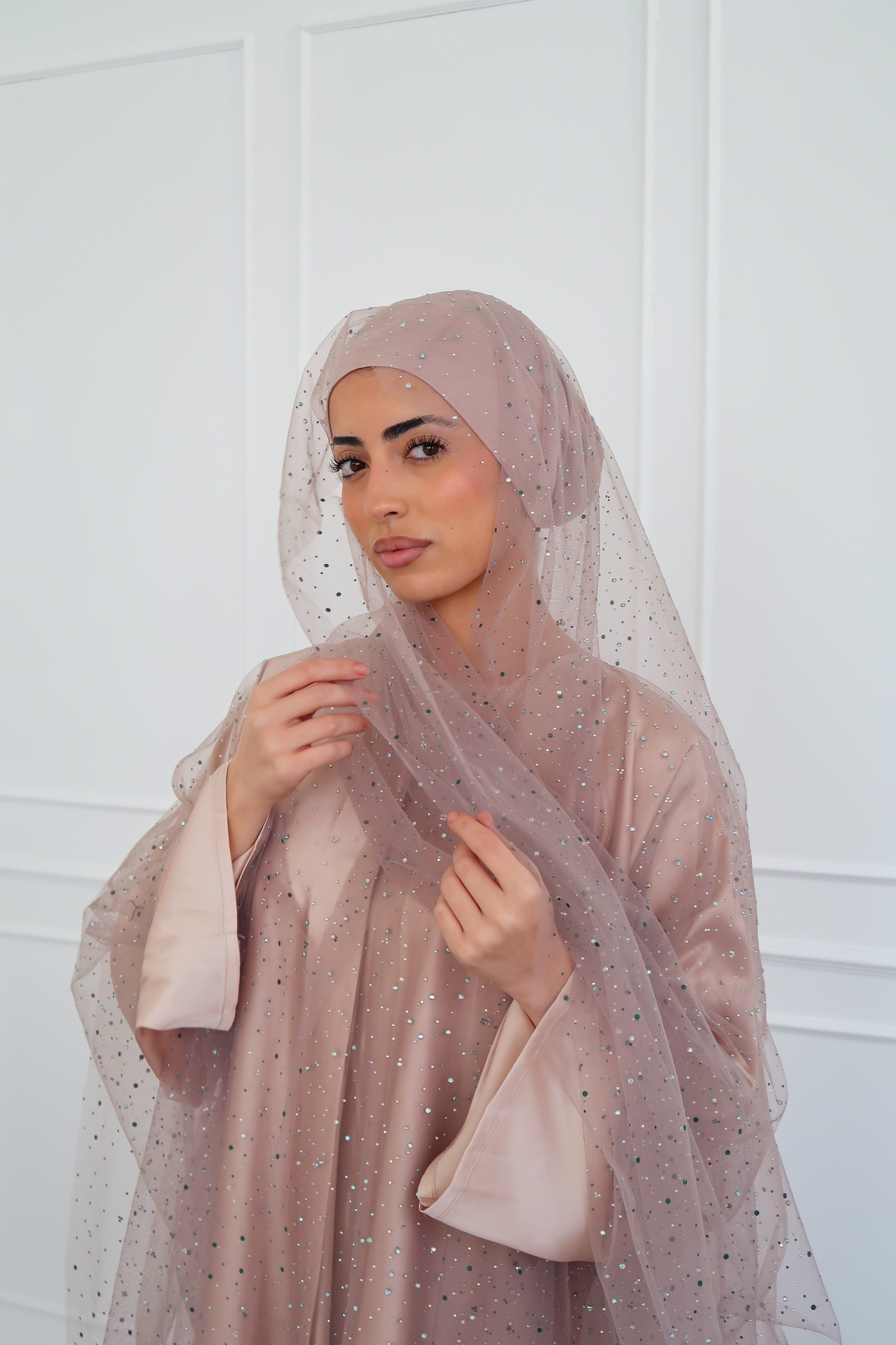 Celestial Star Abaya Set in Gold