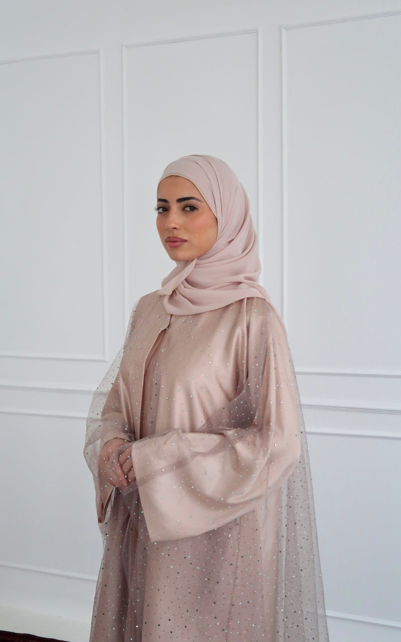 Celestial Star Abaya Set in Gold