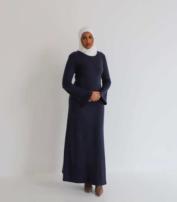 Winter Dress Two Piece Set Navy