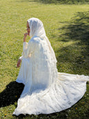 Ivory Rosette Abaya
