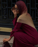 Two-Piece Cape Dress Burgundy