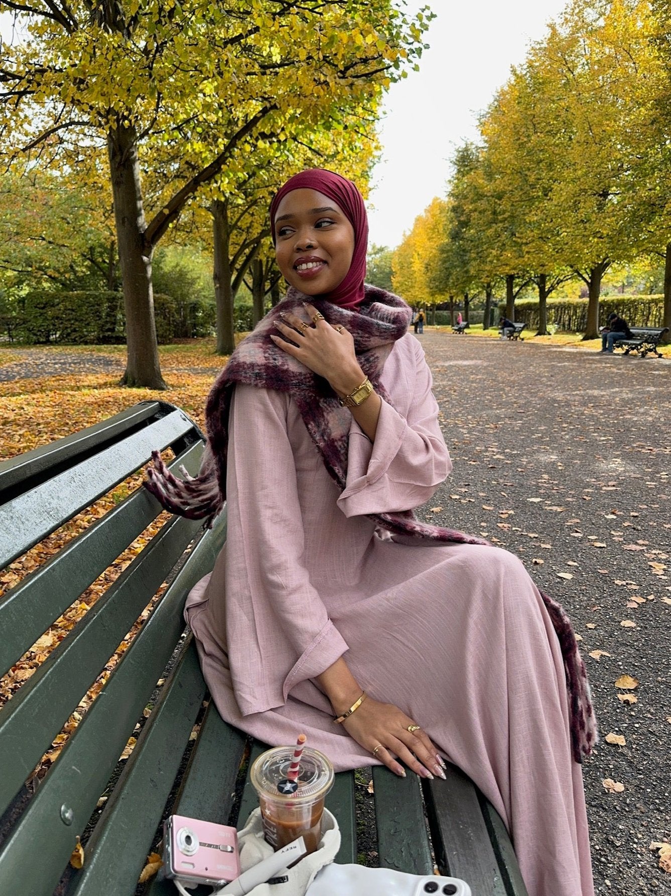 Linen Lace-Up Dress in Rose Pink