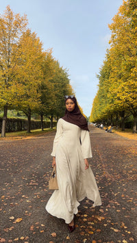 Linen Lace-Up Dress in Beige