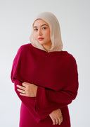 Two-Piece Cape Dress Burgundy