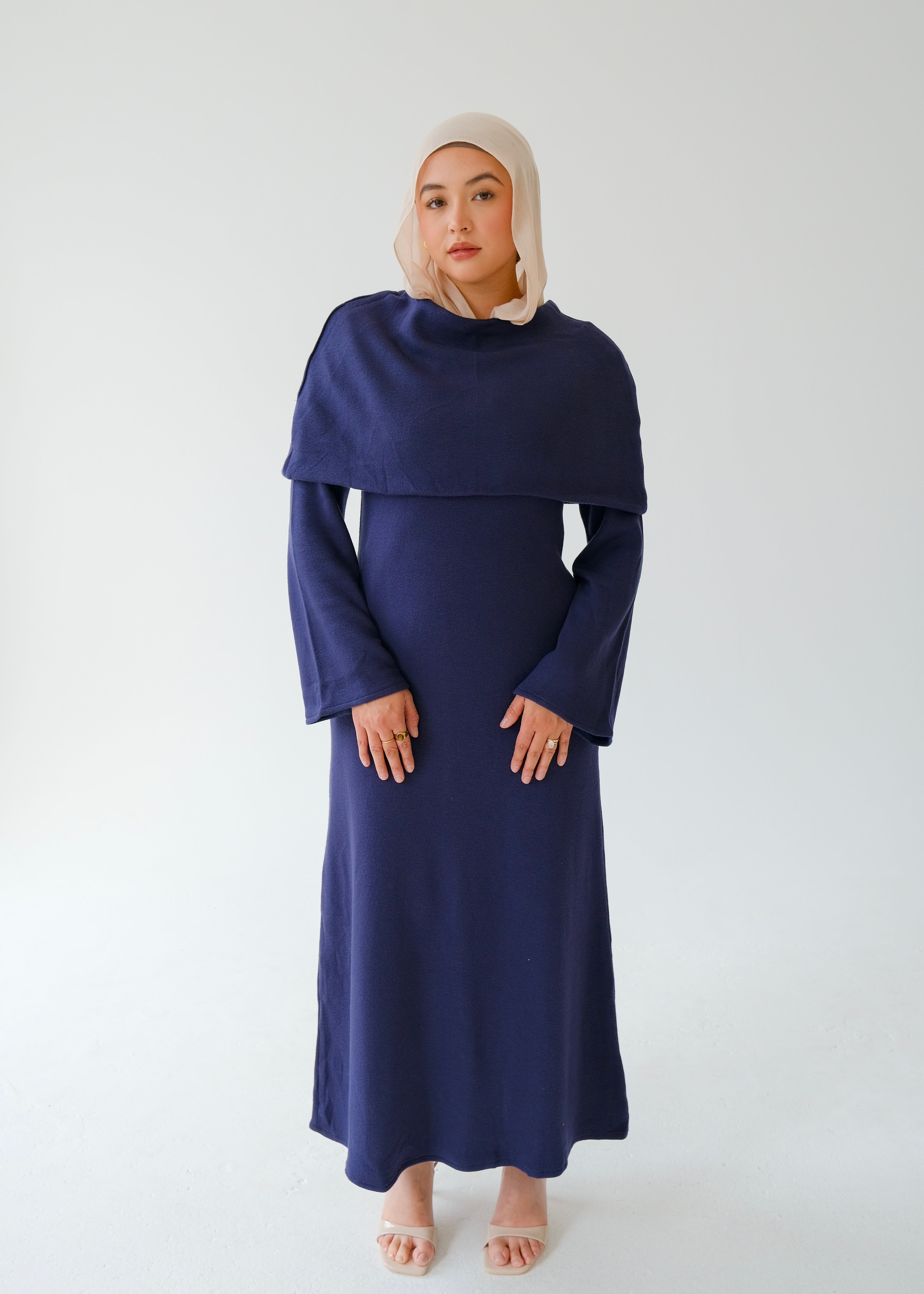 Two-Piece Cape Dress Navy