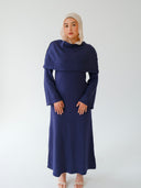 Two-Piece Cape Dress Navy