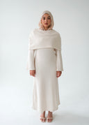 Two-Piece Cape Dress Off-White