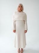 Two-Piece Cape Dress Off-White