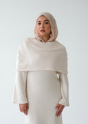 Two-Piece Cape Dress Off-White