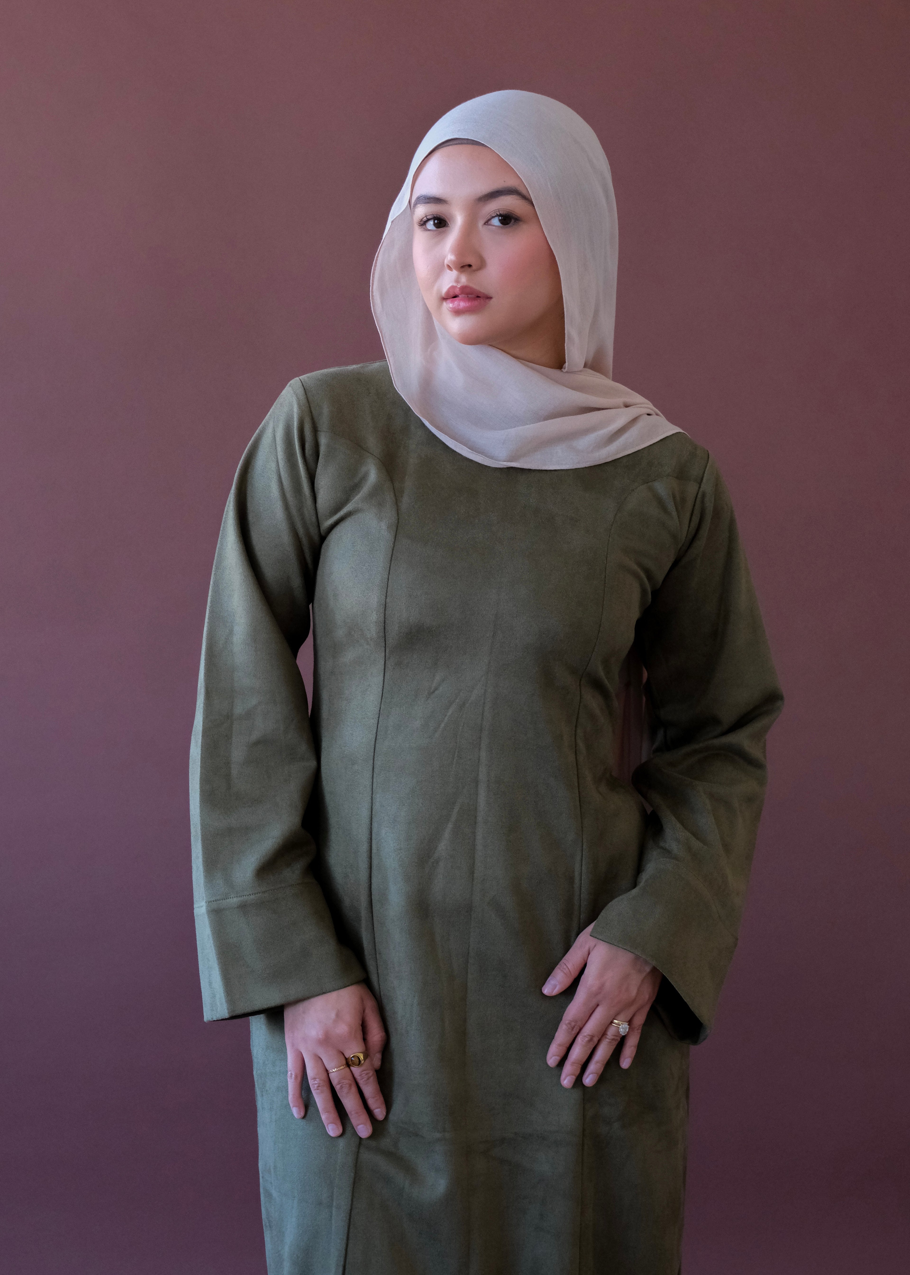 Olive Suede Dress