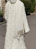 Ivory Rosette Abaya