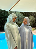 Lace Flower Abaya in Sage